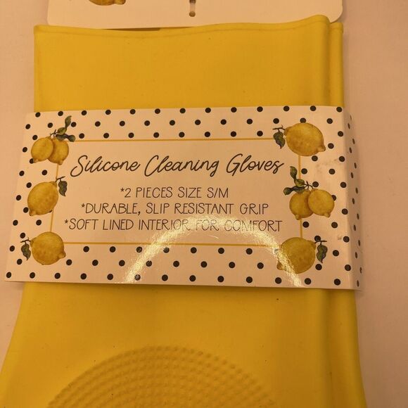 NWT 1 Pair Core Kitchen Silicone Long Length Yellow Gloves With Soft Bristles - Picture 3 of 3